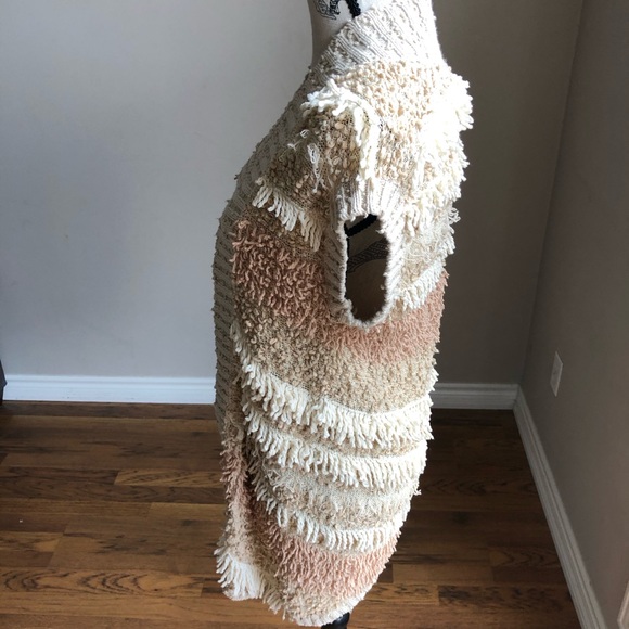 Anthropology Moth Textured Boho Split Back Vest XS/S - Picture 5 of 8